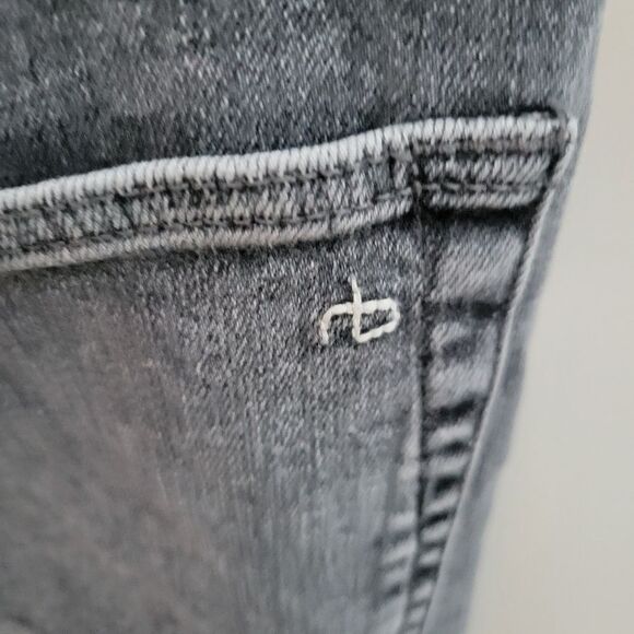 31 RAG & BONE CASEY HIGH RISE ANKLE FLARE HARLEY RAW EDGE HEM GRAY JEANS - Picture 3 of 10